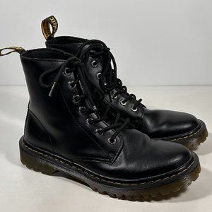 Dr Martens Luana Black Leather 7 Eye Combat Boots Women Size 8